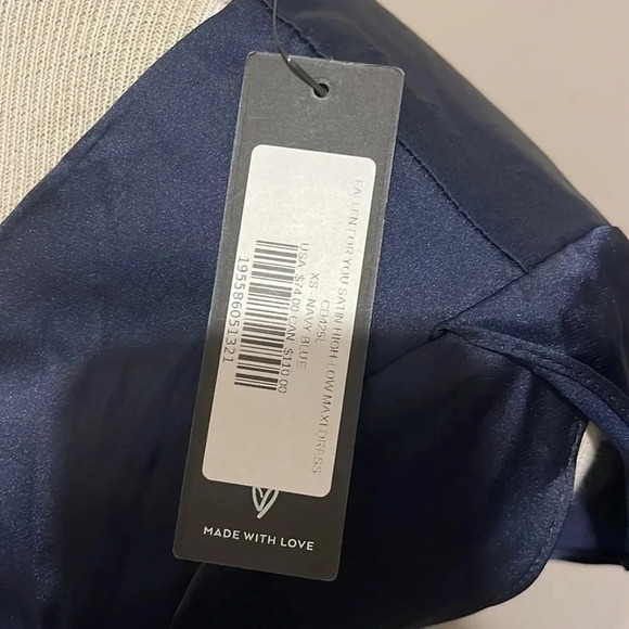 NWT!! Lulu’s - Fallen For You - Satin High Low - Maxi Dress - Size XS - Navy - Picture 6 of 11